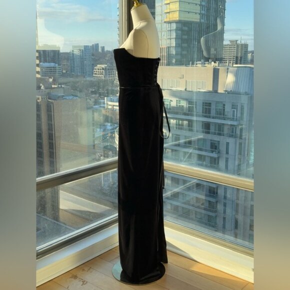 🆕 BRONX & BANCO 🧿 NWOT Florentina Corset Gown, Black Velvet, Sz S US 4 - Picture 8 of 13